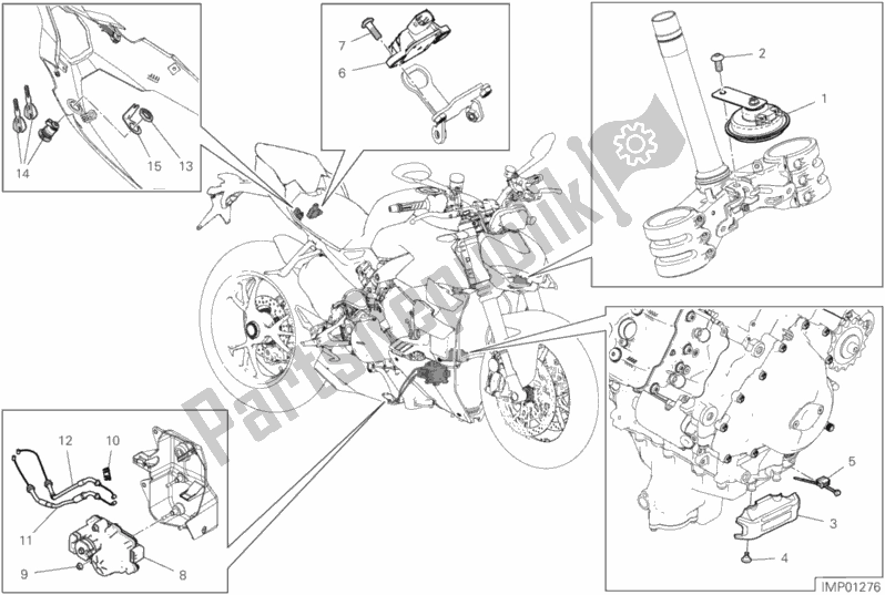 Alle onderdelen voor de 13e - Elektrische Apparaten van de Ducati Streetfighter V4 S USA 1103 2020